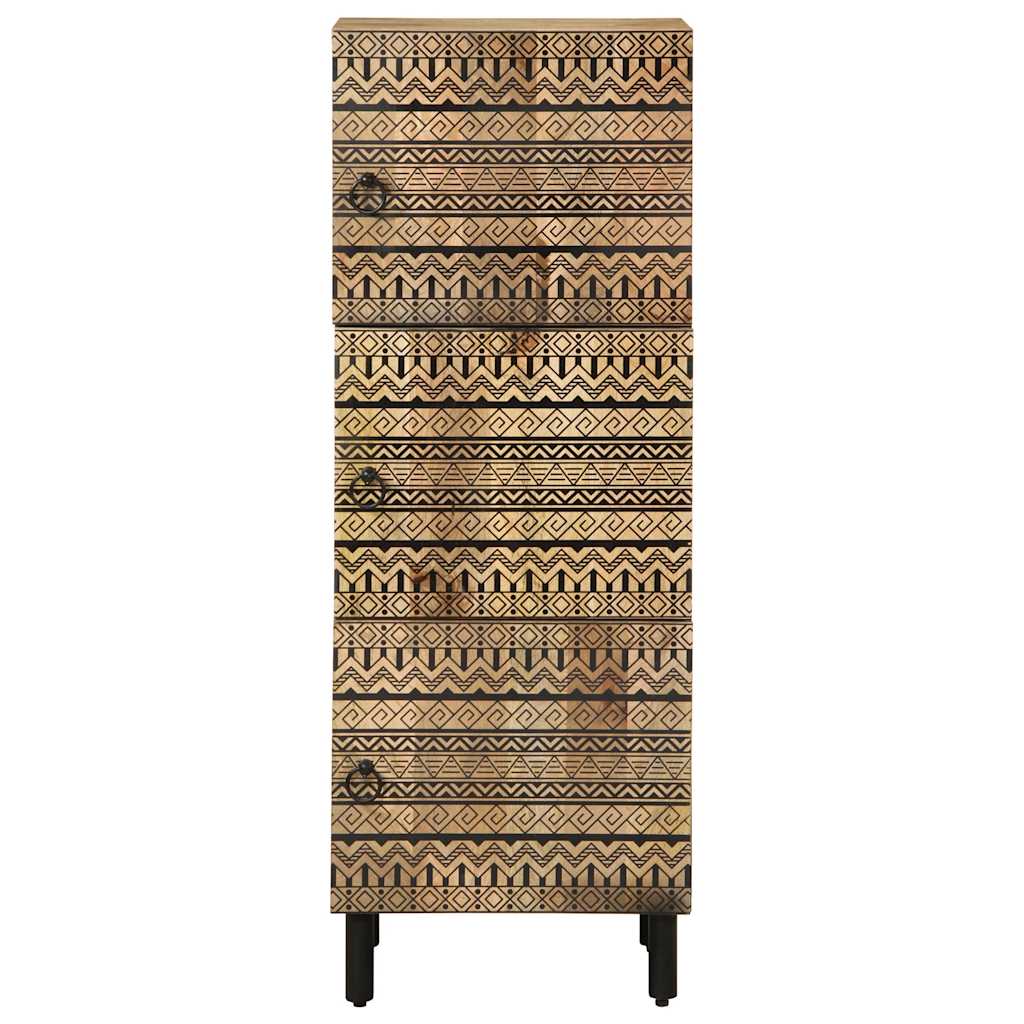 Högskåp 40X33,5X110 Cm Massivt Grovt Mangoträ