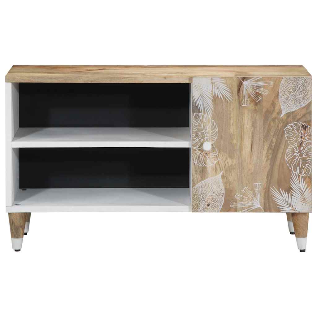 Tv-Bänk 80X31,5X46 Cm Massivt Mangoträ