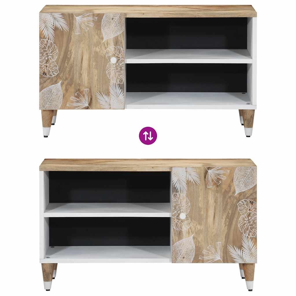Tv-Bänk 80X31,5X46 Cm Massivt Mangoträ
