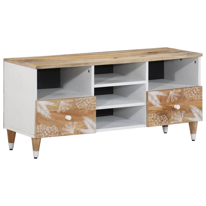 Tv-Bänk 100X33,5X46 Cm Mango I Massivt Trä