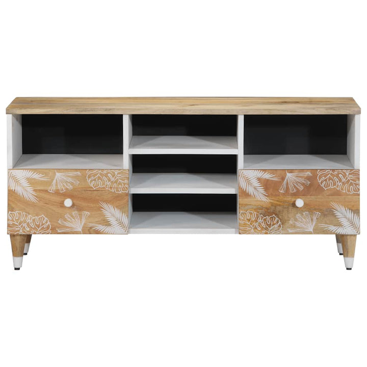 Tv-Bänk 100X33,5X46 Cm Mango I Massivt Trä