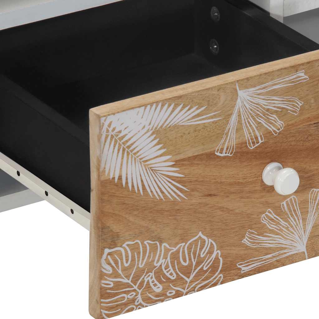 Tv-Bänk 100X33,5X46 Cm Mango I Massivt Trä