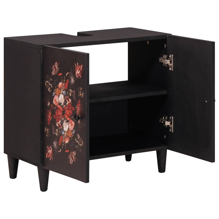 Diskbänksskåp Flerfärgsdesign 62 X 33 X 58 Cm Massivt Mangoträ