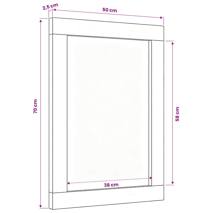 Spegel Väggmonterad Flerfärgsdesign 70 X 50 X 3 Cm Glas