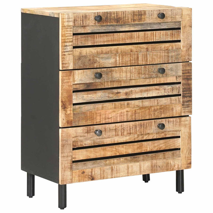 Förvaringsskåp 60 X 33 X 75 Cm Massivt Mangoträ Naturlig