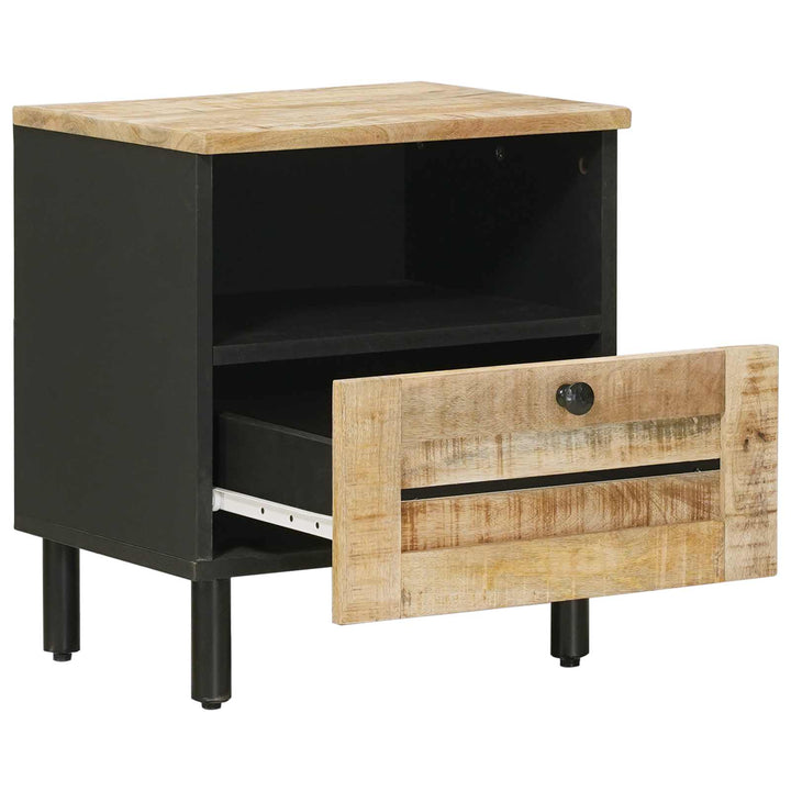 Sängbord 2 St Naturlig 40 X 33 X 46 Cm Massivt Mangoträ