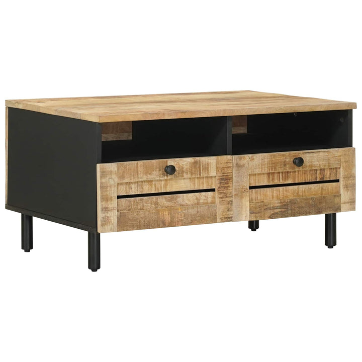 Kaffeebord Brun Och Svart 80 X 54 X 40 Cm Massivt Mangoträ