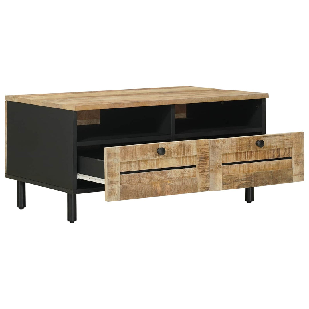 Kaffeebord Brun Och Svart 80 X 54 X 40 Cm Massivt Mangoträ