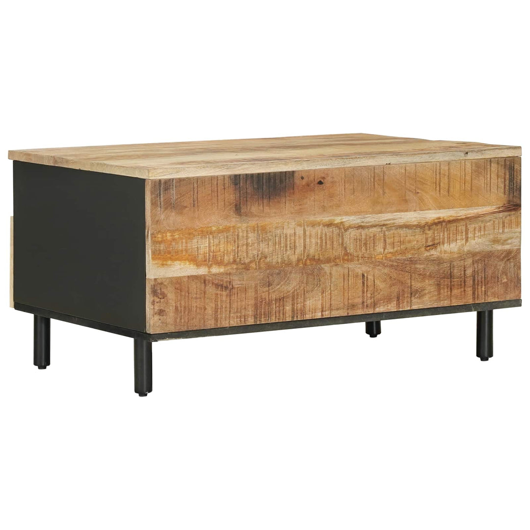 Kaffeebord Brun Och Svart 80 X 54 X 40 Cm Massivt Mangoträ