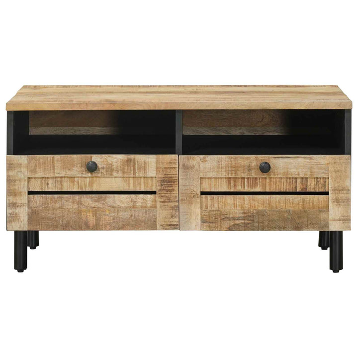 Kaffeebord Brun Och Svart 80 X 54 X 40 Cm Massivt Mangoträ