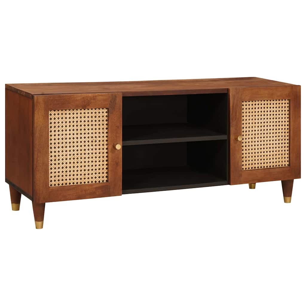 Tv-Skåp Med Hylla Brun 105 X 33,5 X 46 Cm Massivt Mangoträ