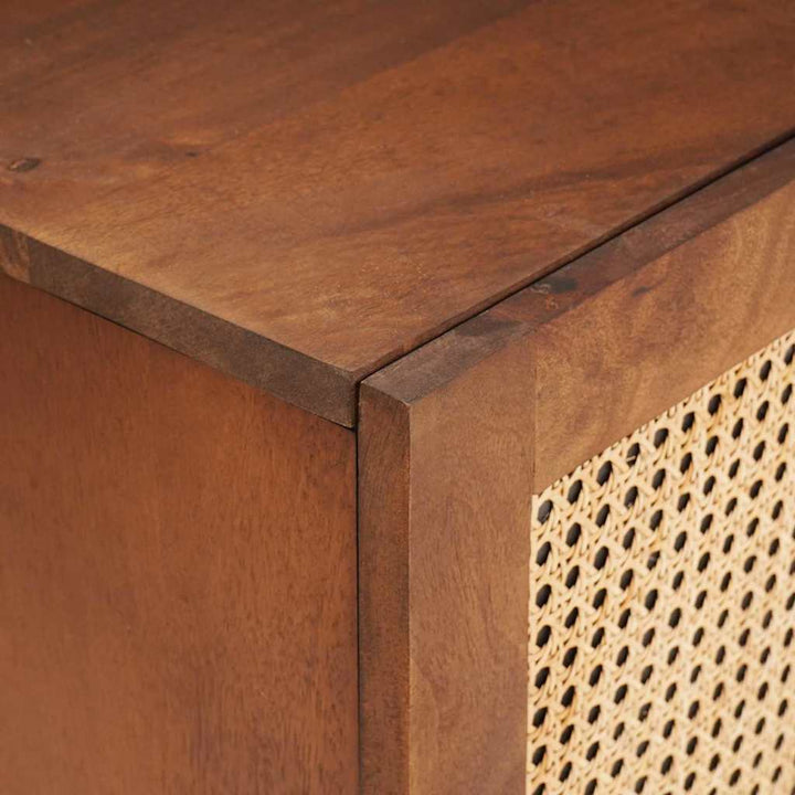Tv-Skåp Med Låda Brun 105 X 33,5 X 46 Cm Massivt Mangoträ