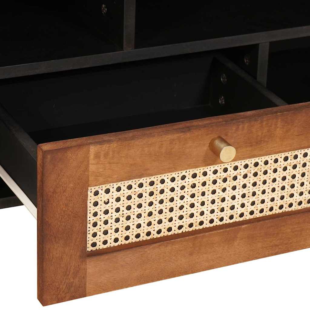 Tv-Skåp Med Låda Brun 100 X 33,5 X 46 Cm Massivt Mangoträ