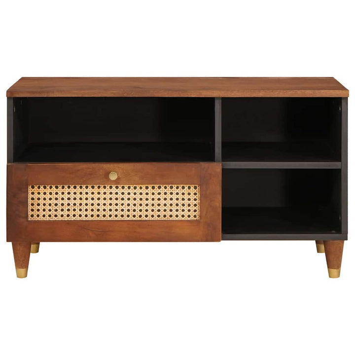 Tv-Skåp Med Låda Brun 80 X 33,5 X 46 Cm Massivt Mangoträ