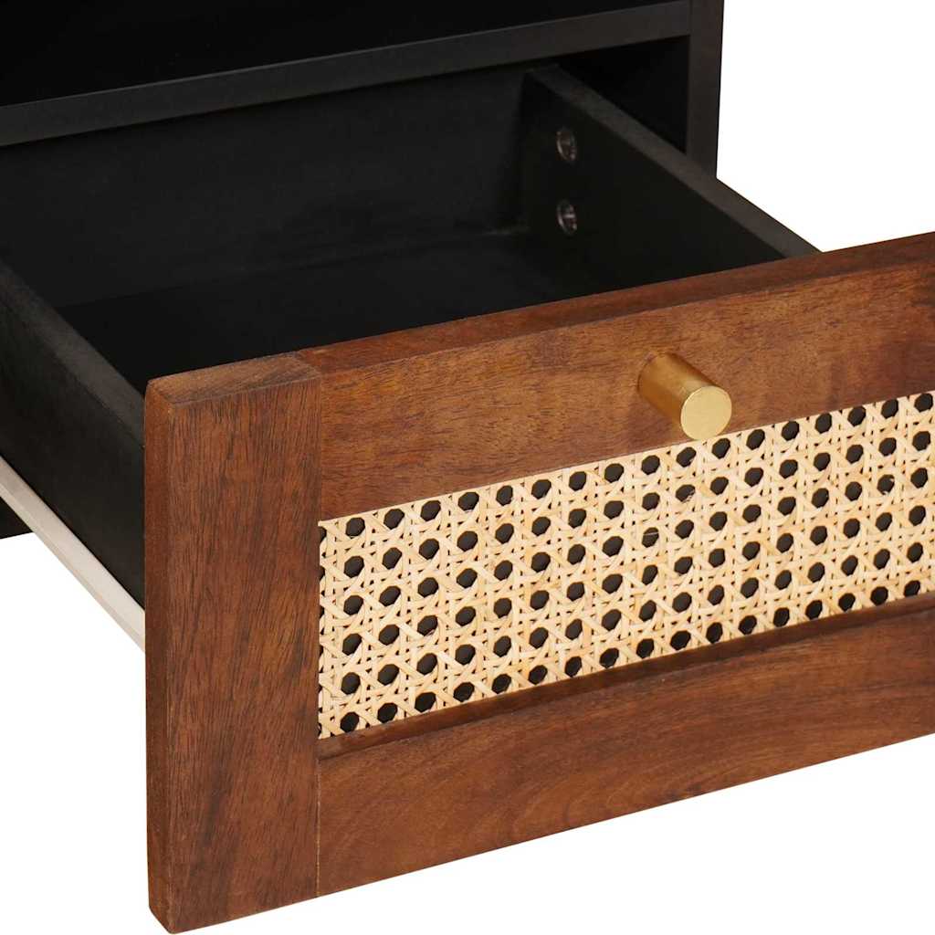 Tv-Skåp Med Låda Brun 100 X 33,5 X 46 Cm Massivt Mangoträ