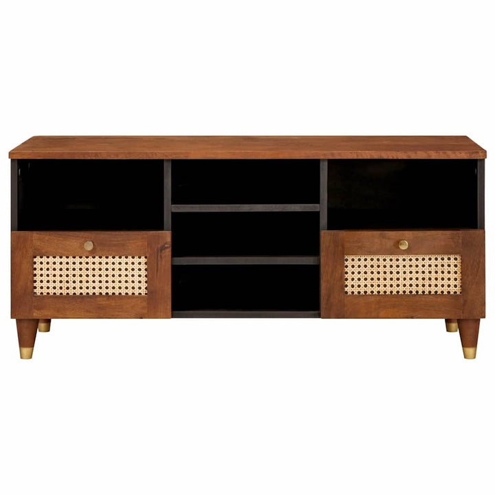 Tv-Skåp Med Låda Brun 100 X 33,5 X 46 Cm Massivt Mangoträ