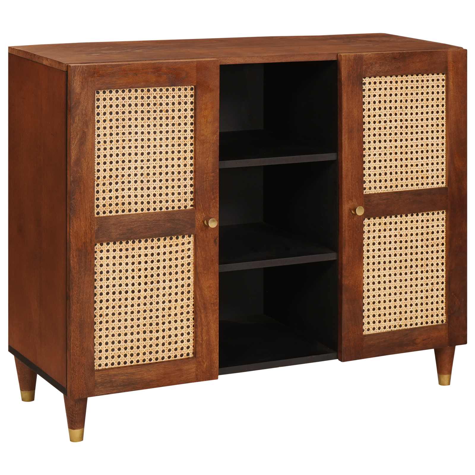 Sideboard Brun 90 X 33,5 X 75 Cm Massivt Mangoträ