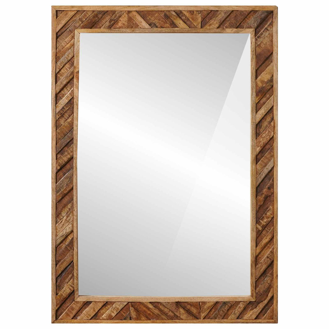 Spegel Väggmonterad Med Spegel Brun 70 X 50 X 3 Cm Glas