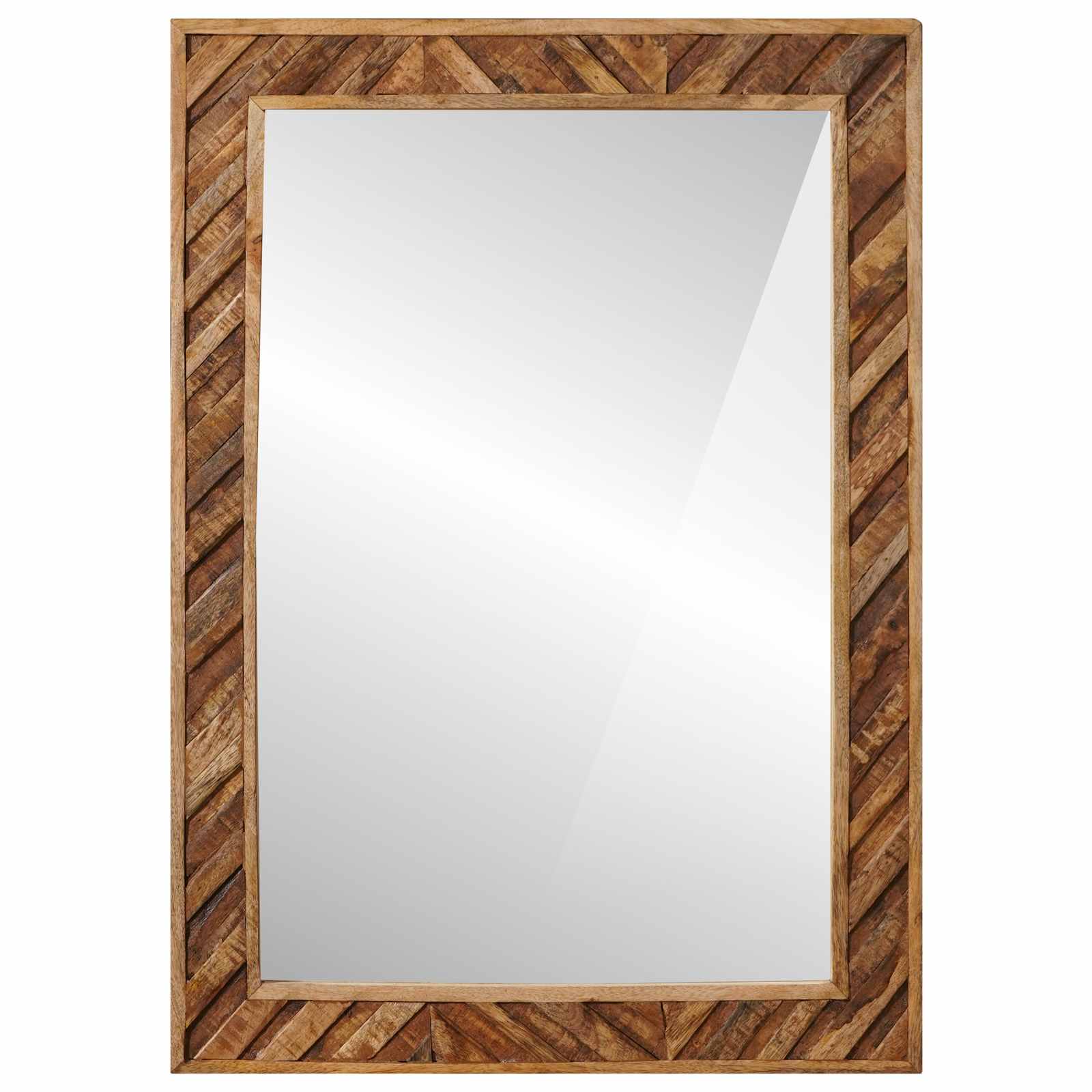 Spegel Väggmonterad Med Spegel Brun 70 X 50 X 3 Cm Glas