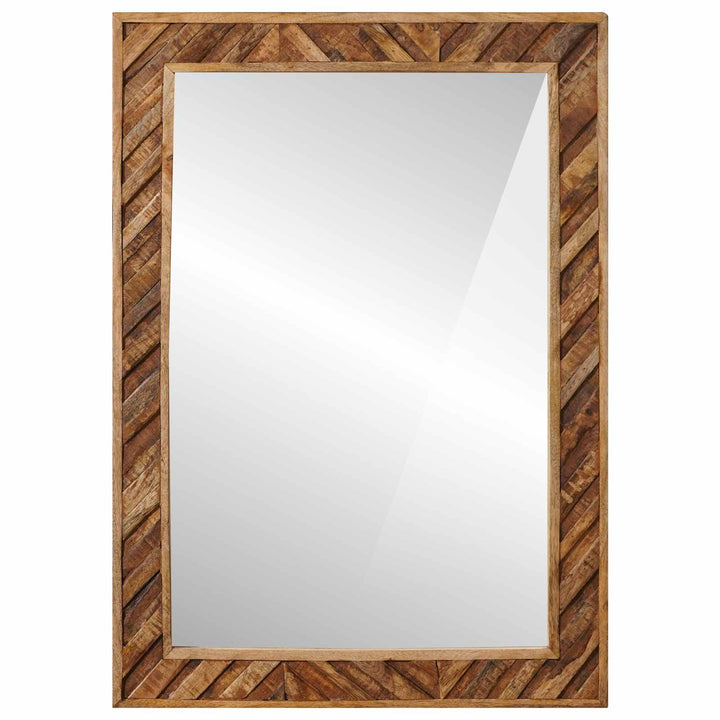 Spegel Väggmonterad Med Spegel Brun 70 X 50 X 3 Cm Glas