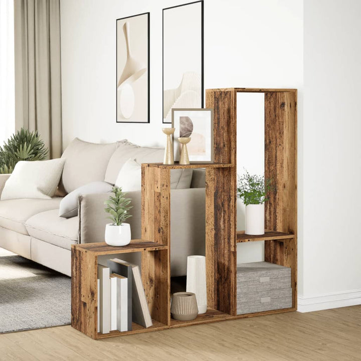 Bokhylla/Rumsavdelare 3 Hyllplan 123X29X Konstruerat Trä