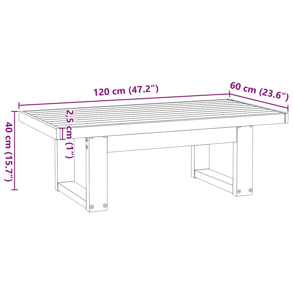 Soffbord Noain Ade Ben 120X60X40 Cm Massiv Furu