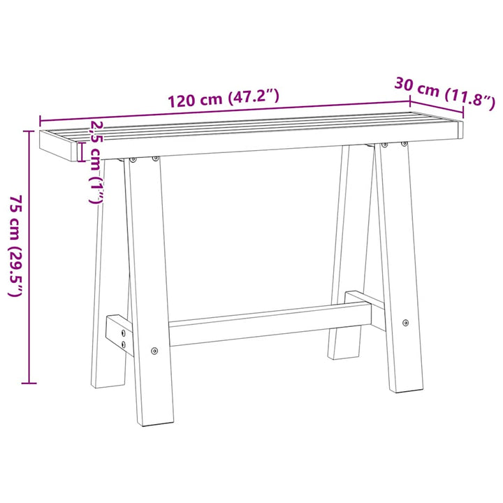 Konsolbord Noain A-Formade Ben 120X30X75 Cm Massiv Furu