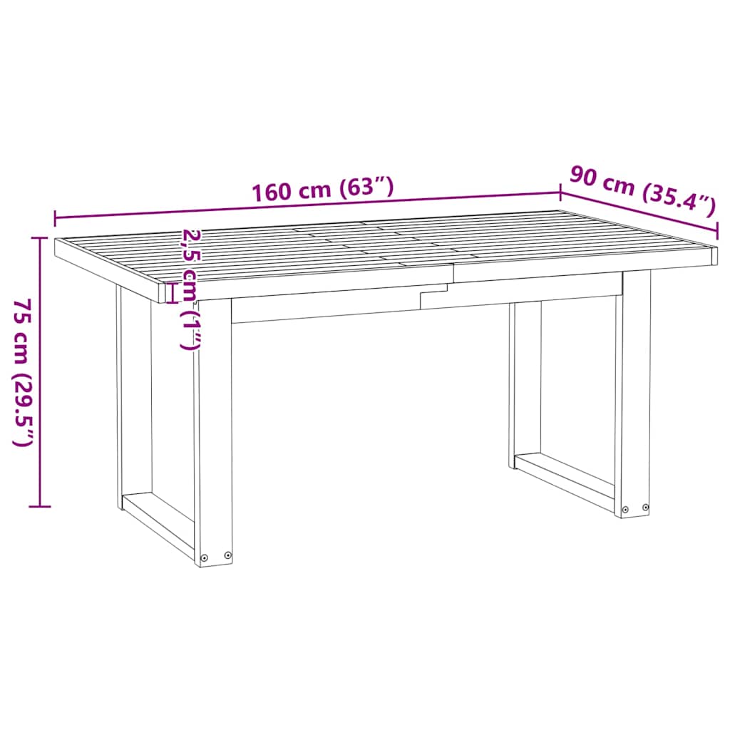 Matbord Noain E Ben 160X90X75 Cm Massiv Furu