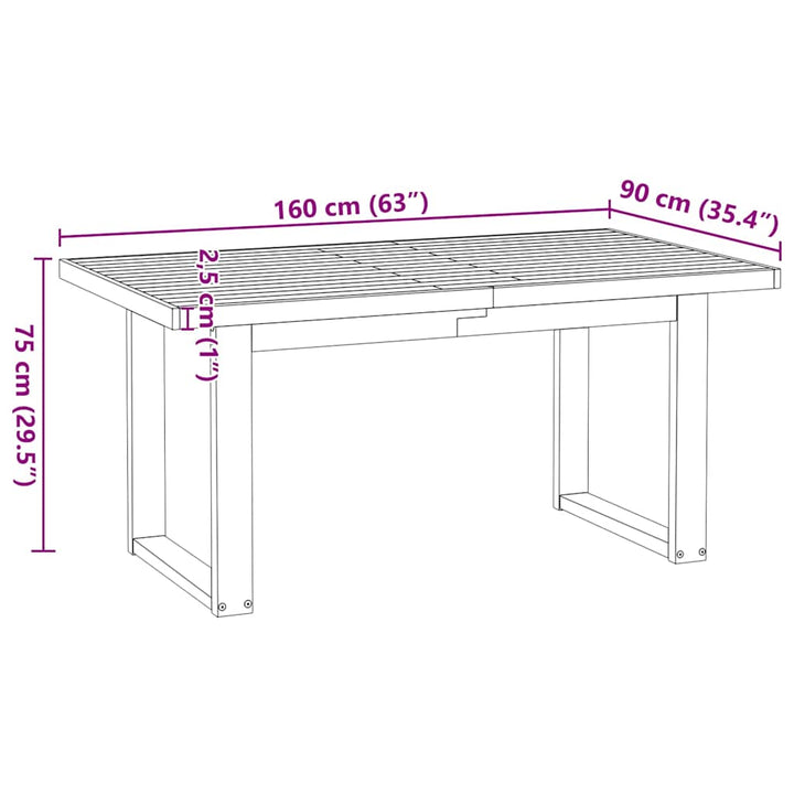 Matbord Noain E Ben 160X90X75 Cm Massiv Furu