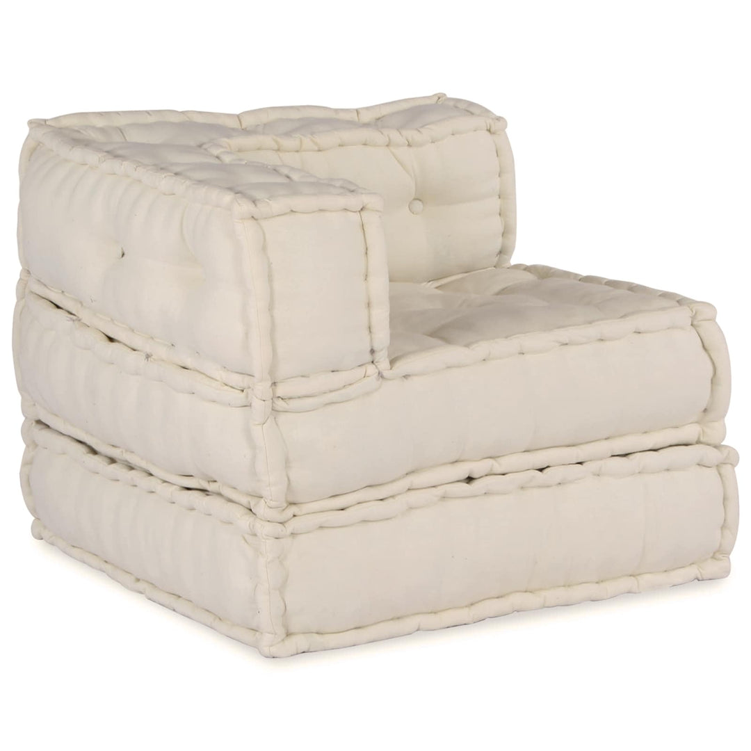 Modulsofa Enhet Tyg Gräddvit 210 X 70 X 56 Cm
