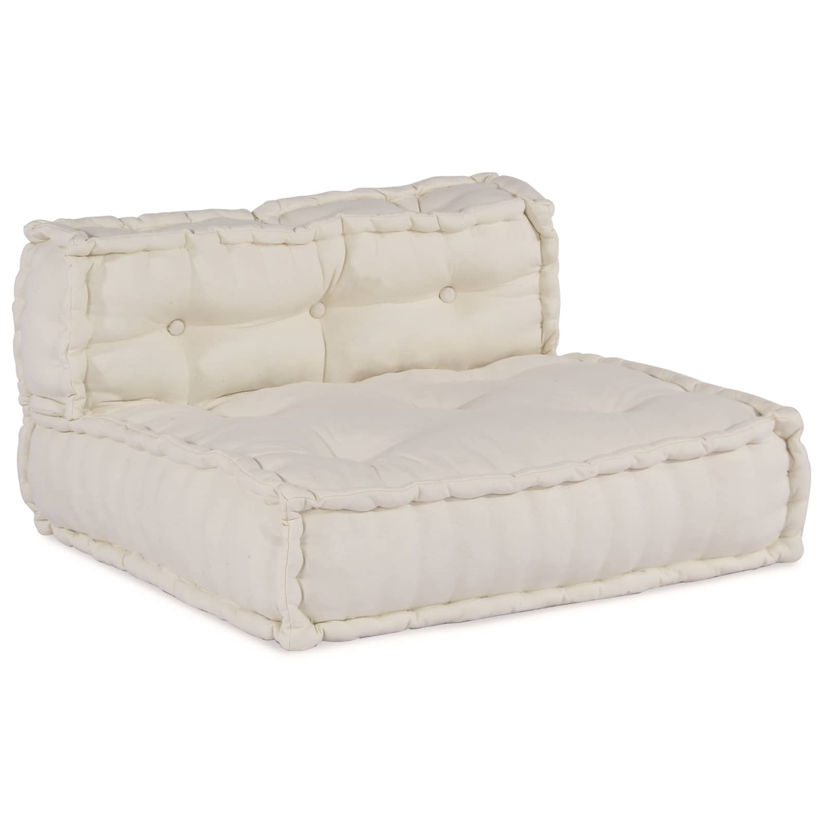 Modulsofa Enhet Tyg Gräddvit 210 X 70 X 56 Cm