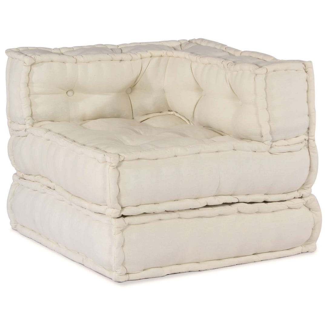 Modulsofa Enhet Tyg Gräddvit 210 X 70 X 56 Cm