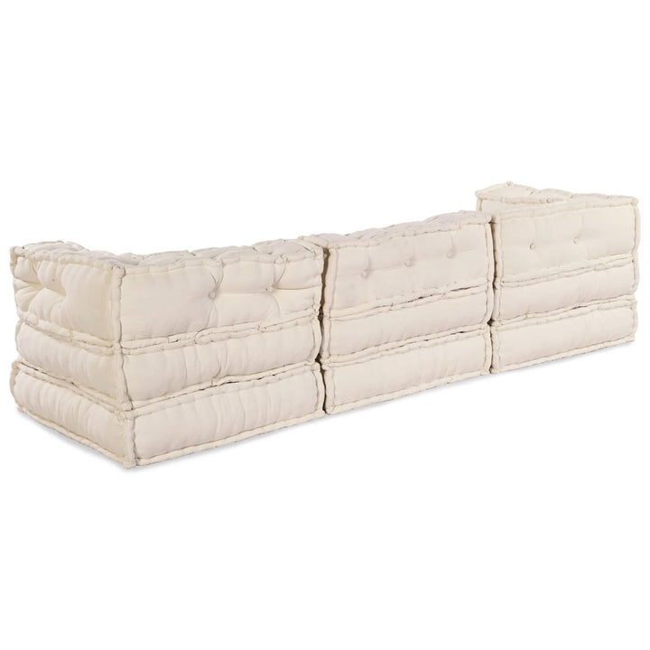 Modulsofa Enhet Tyg Gräddvit 210 X 70 X 56 Cm