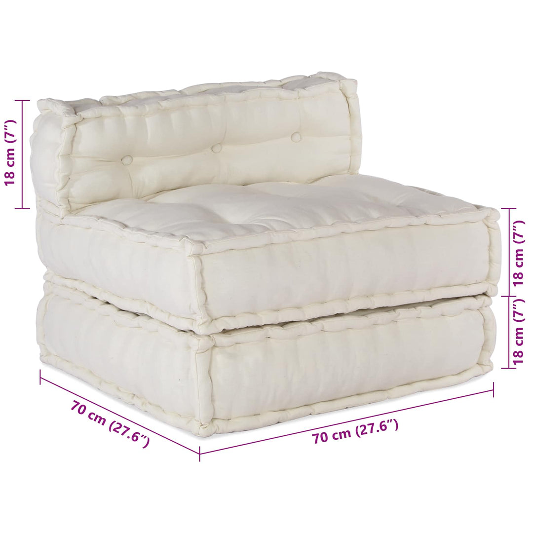 Modulsofa Enhet Tyg Gräddvit 210 X 70 X 56 Cm