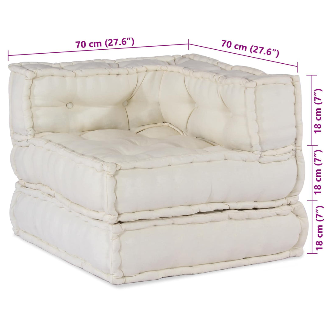 Modulsofa Enhet Tyg Gräddvit 210 X 70 X 56 Cm