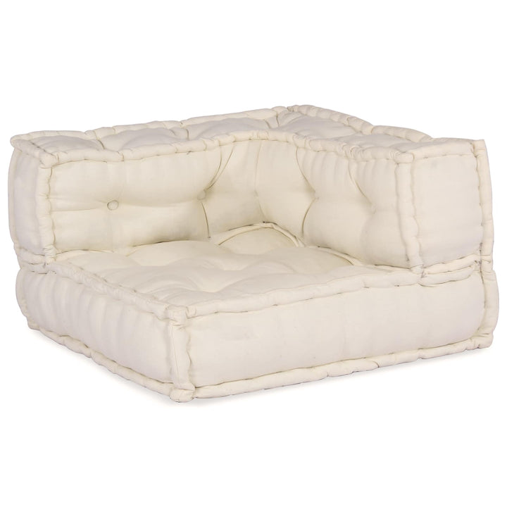 Modulsofa Enhet Tyg Gräddvit 210 X 140 X 56 Cm