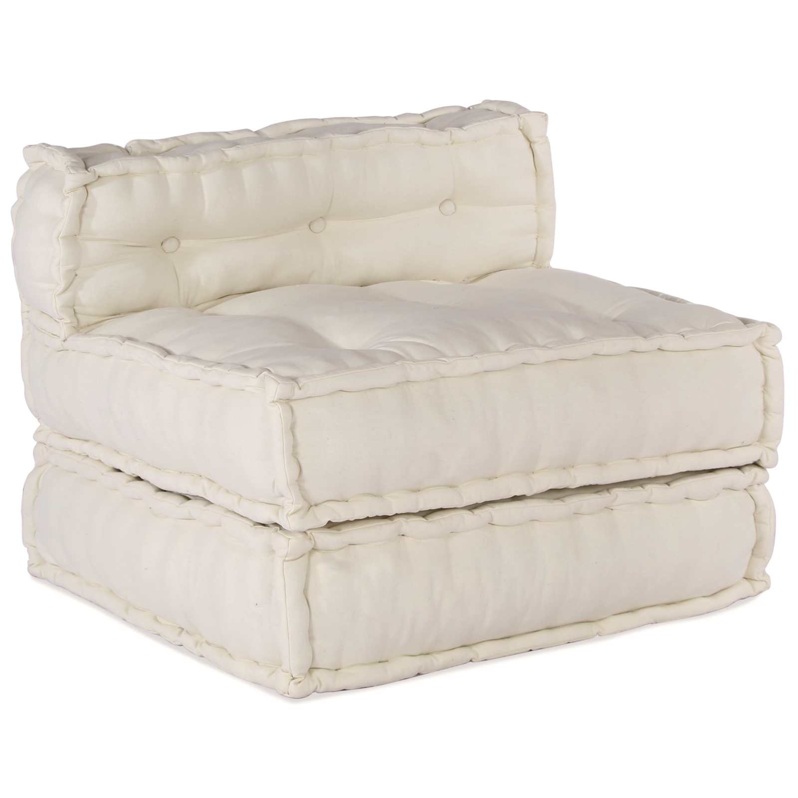 Modulsofa Enhet Tyg Gräddvit 210 X 140 X 56 Cm