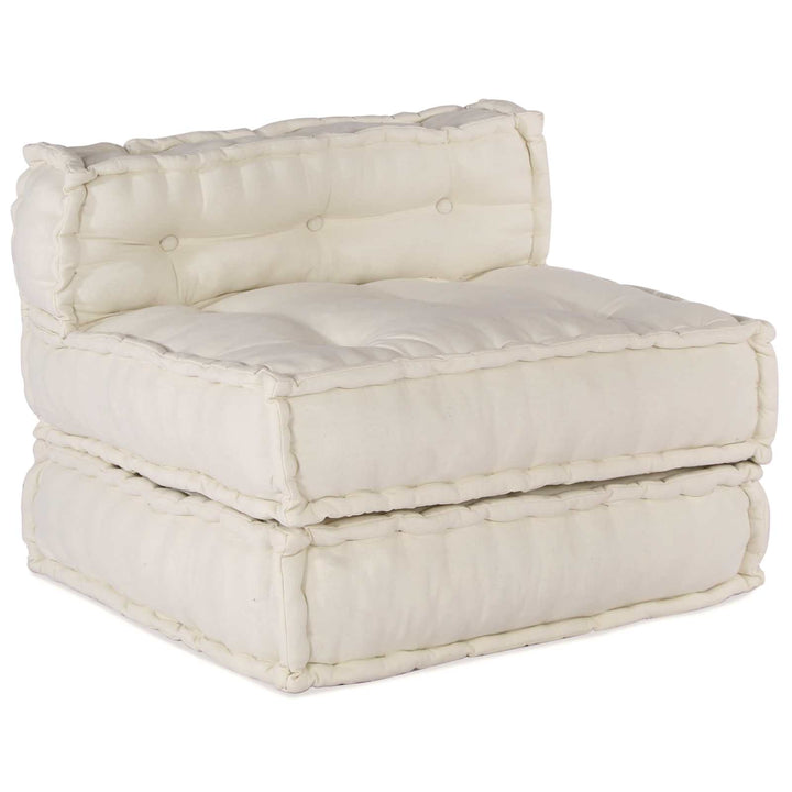 Modulsofa Enhet Tyg Gräddvit 210 X 140 X 56 Cm