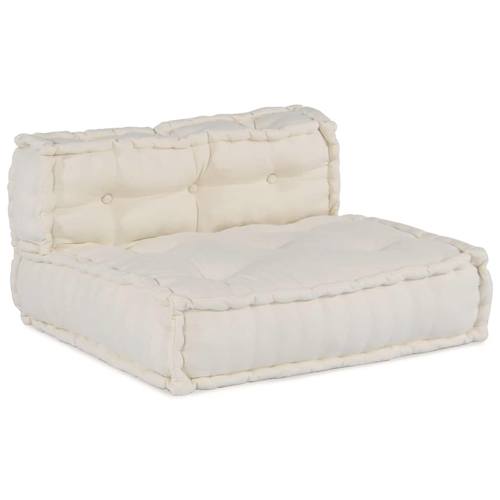 Modulsofa Enhet Tyg Gräddvit 210 X 140 X 56 Cm