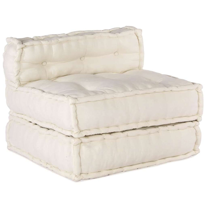 Modulsofa Enhet Tyg Gräddvit 210 X 140 X 56 Cm