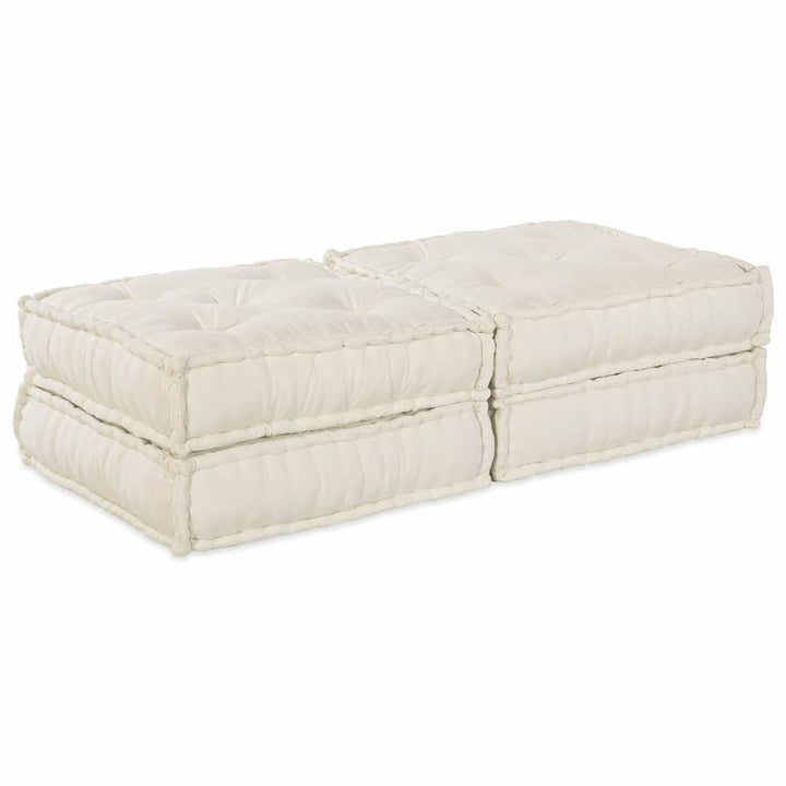 Modulsofa Enhet 2 St Tyg Gräddvit 140 X 70 X 36 Cm