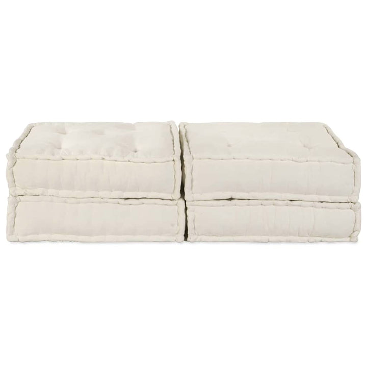 Modulsofa Enhet 2 St Tyg Gräddvit 140 X 70 X 36 Cm