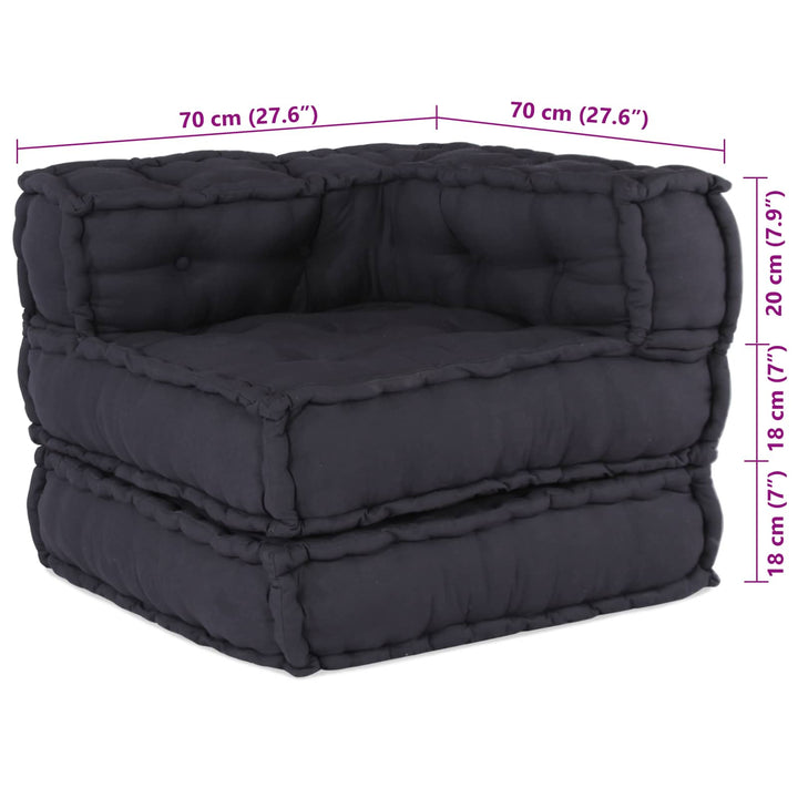 Modulsofa Enhet 2 St Tyg Antracit 140 X 70 X 56 Cm