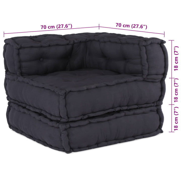 Modulsofa Enhet Tyg Antracit 210 X 140 X 56 Cm