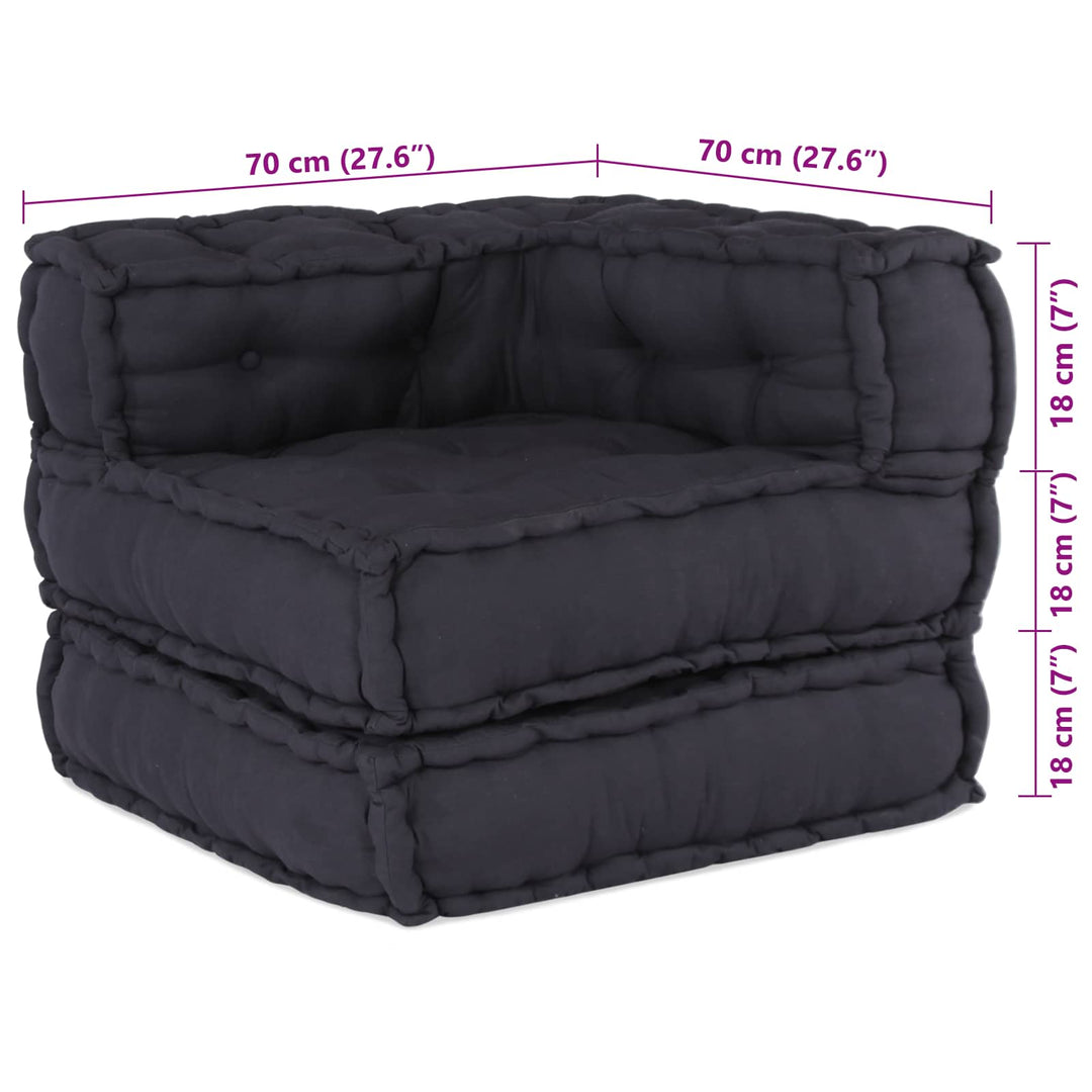 Modulsofa Enhet Tyg Antracit 210 X 140 X 56 Cm