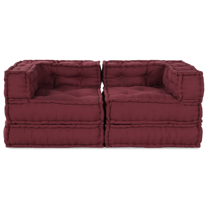 Modulsofa Enhet 2 St Tyg Bordeaux 140 X 70 X 56 Cm