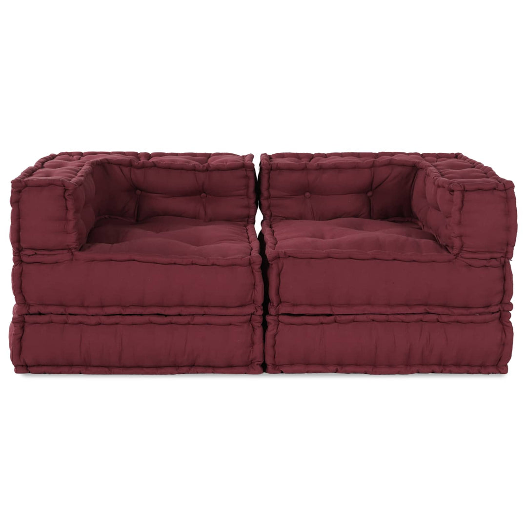Modulsofa Enhet 2 St Tyg Bordeaux 140 X 70 X 56 Cm