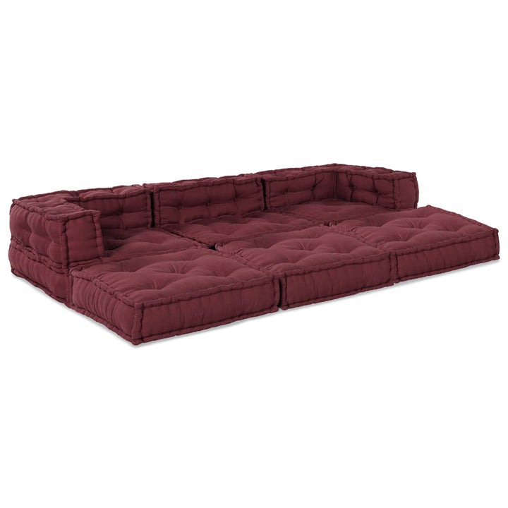 Modulsofa Enhet Tyg Bordeaux 210 X 70 X 56 Cm