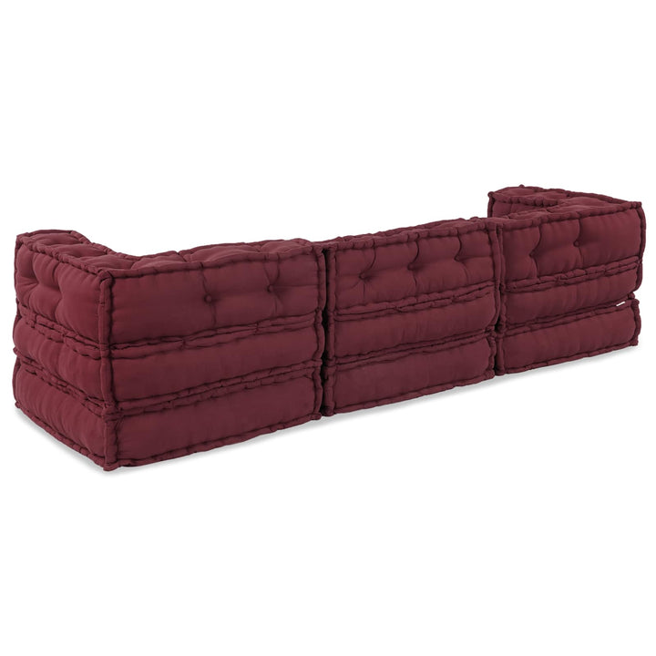 Modulsofa Enhet Tyg Bordeaux 210 X 70 X 56 Cm