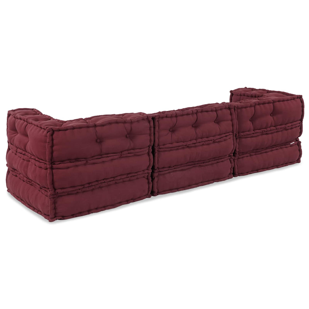 Modulsofa Enhet Tyg Bordeaux 210 X 70 X 56 Cm